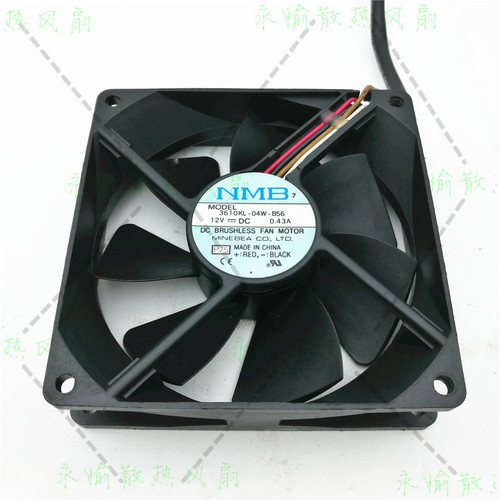 原装NMB 3610KL-04W-B56 12V 0.43A 9CM 9025 4线 PWM 散热风扇
