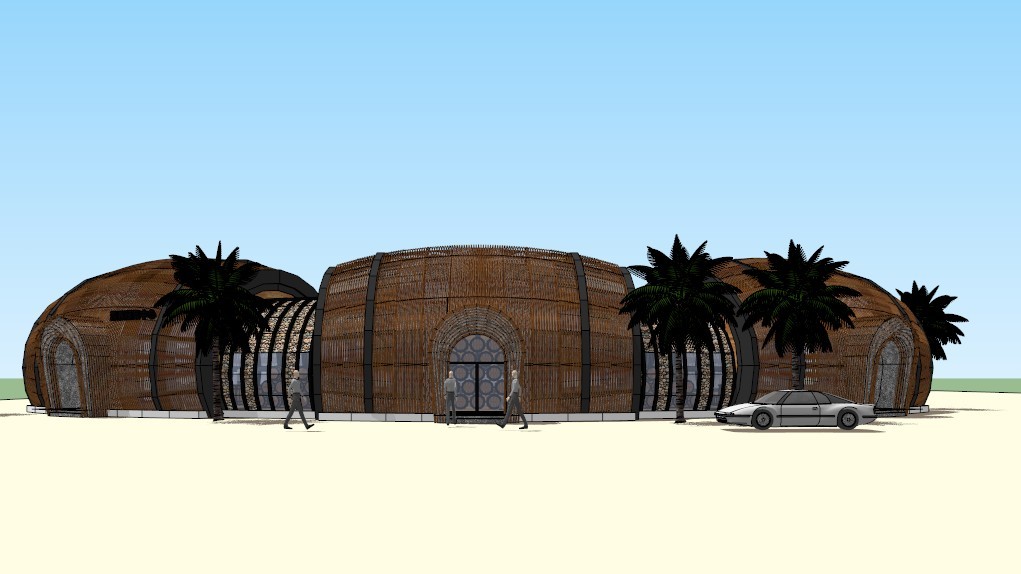 景区旅游区酒文化旅游服务中心建筑设计SU模型木建筑sketchup模型