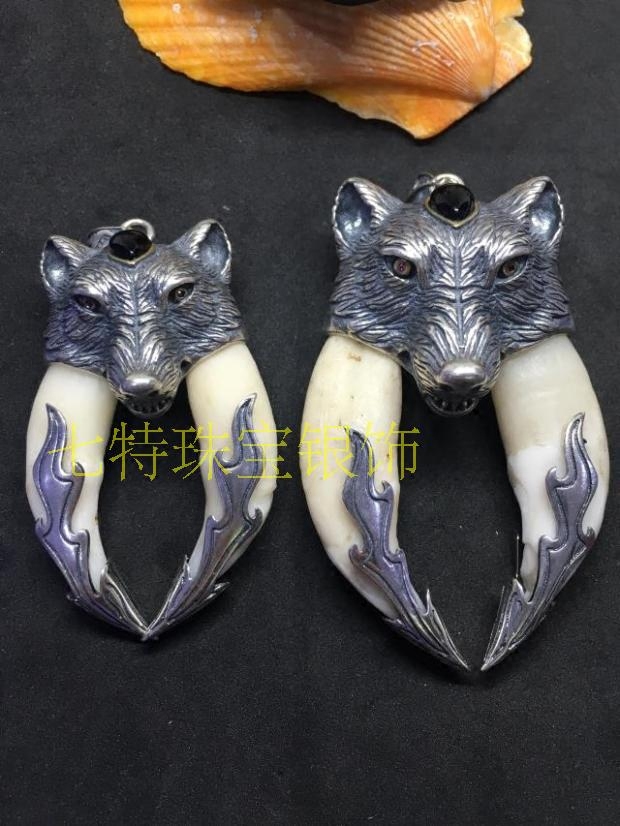 镶嵌保护套项链生日挂坠包银