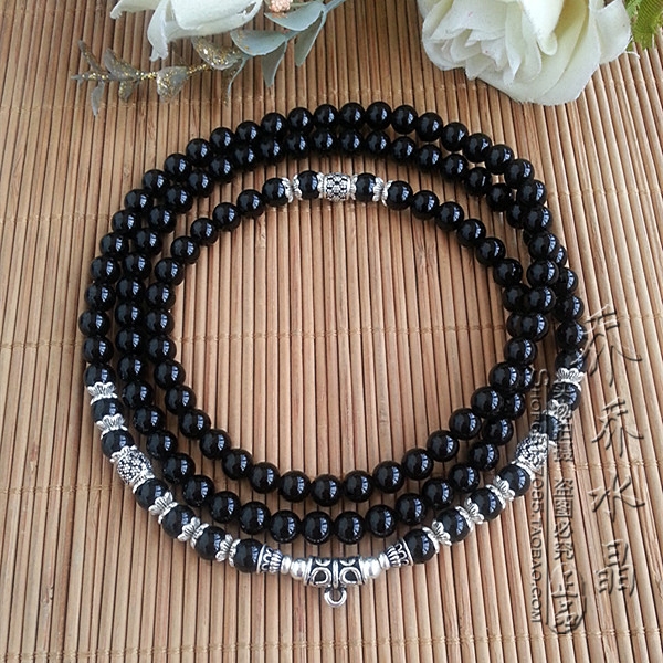 黑玛瑙泰银S925纯银配件毛衣项链银色泰国佛牌挂链可定做其他款式