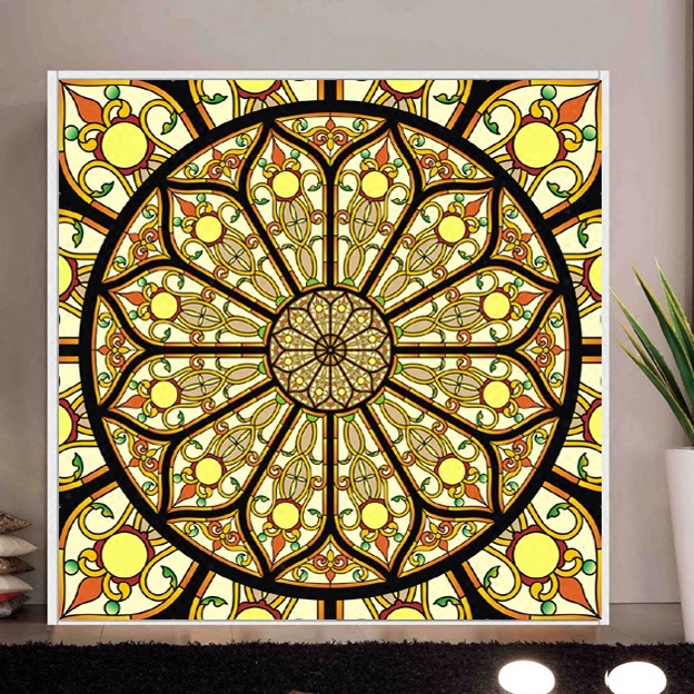 欧式吊顶玻璃彩色磨砂贴膜 会所ktv橱窗玻璃静电带胶环保窗花贴纸