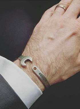 欧美风原创潮牌男士钛钢韩版手镯