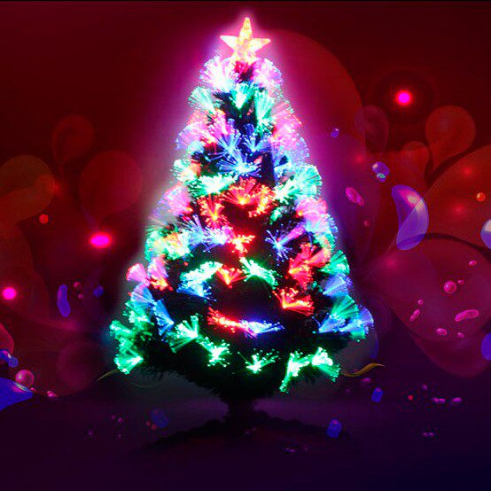 圣诞树豪华全光纤七彩闪光发光树商场酒店场景氛围布置圣诞装饰品