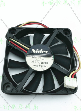 原装日本 Nidec D06X-12TL 12V 0.10A 6010 6CM 静音 3线散热风扇