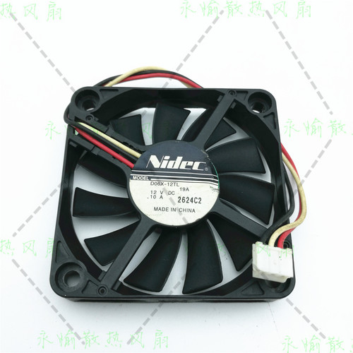 原装日本 Nidec D06X-12TL 12V 0.10A 6010 6CM 静音 3线散热风扇