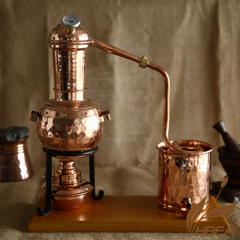 传统工艺 小型铜制蒸馏器0.7l 精油 纯露 蒸馏器 4184.
