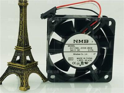 原装日本NMB 2410ML-05W-B69 6025 24V 0.17A 变频器散热滚珠风扇