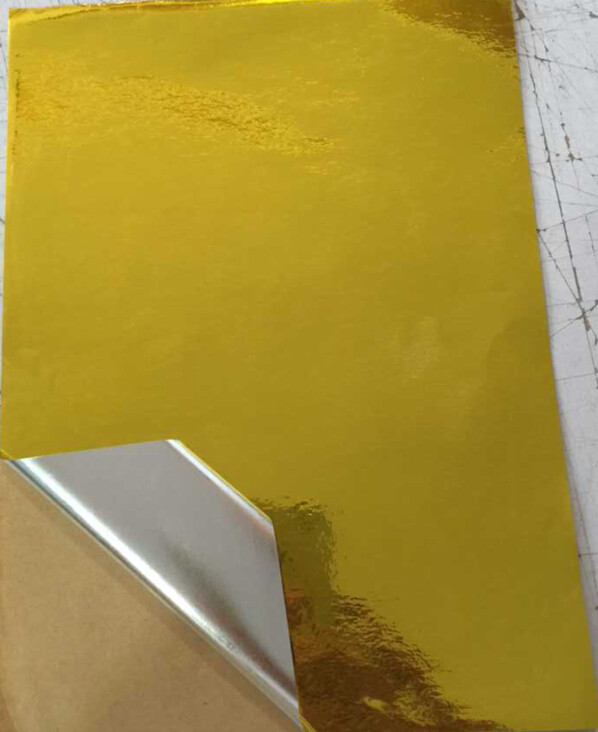 5丝牛皮底金涤纶金料a4不干胶防水撕不破粘性强打印标签贴纸