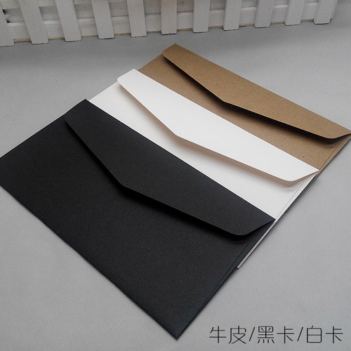 10枚加厚5号黑卡白卡牛皮纸信封