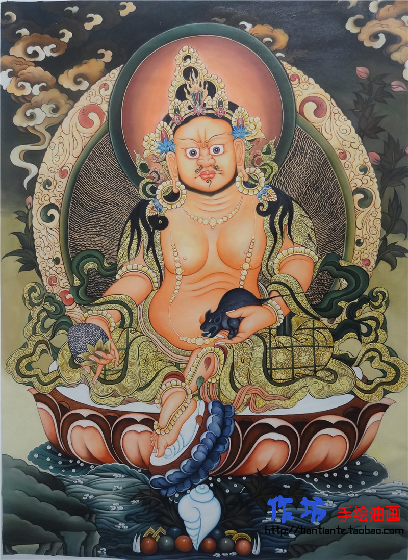 手绘立体实物精细尼泊尔唐卡油画