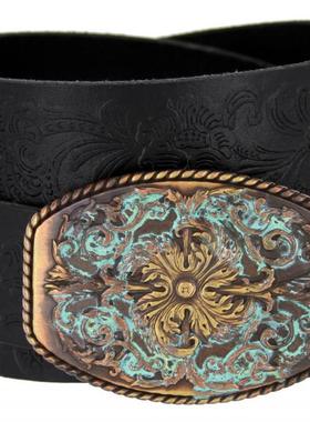 durabelt腰带男皮带时尚雕花金属扣皮面38mm正品BS036-001602