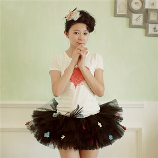 蓬蓬裙演出花朵欧美夜店超短半身裙A字裙 新款 萝衣记定做亲子 包邮