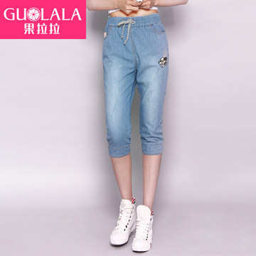 女童七分裤夏季牛仔中裤女大童女装夏装薄宽松