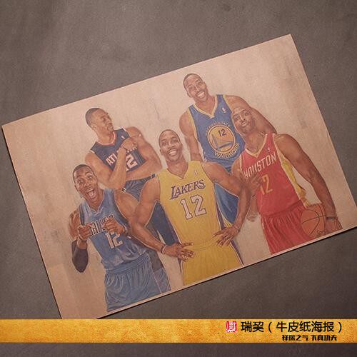 NBA球星写真 魔兽 霍华德 海报 Dwight Howard篮球明星海报复古版