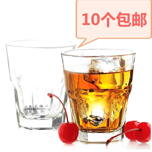 透明KTV酒吧专用钢化玻璃杯子家用八角杯啤烈酒杯威士忌 10个包邮