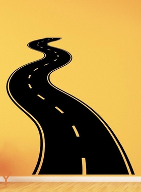 高速公路贴画 FreeWay 宿舍马路贴纸装饰画 motorway 卧室墙贴