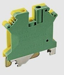 USLKG-2.5接地端子 接线板 UK-2.5JD黄绿色接线端子 50只1盒