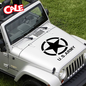 汽车反光条贴纸 JEEP 轮毂 五角星车头引擎盖贴花 K5 牧马人车门