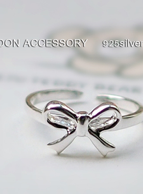 纯银蝴蝶结文艺森女甜美风戒指