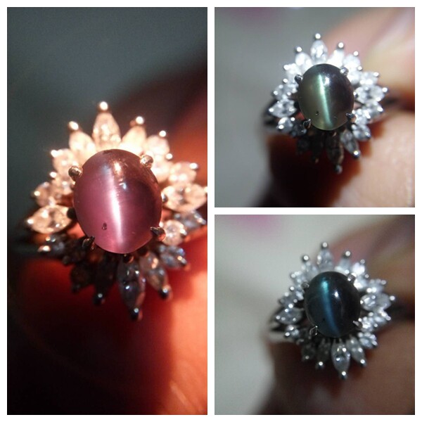 41克拉天然亚历山大变石猫眼pt900钻戒