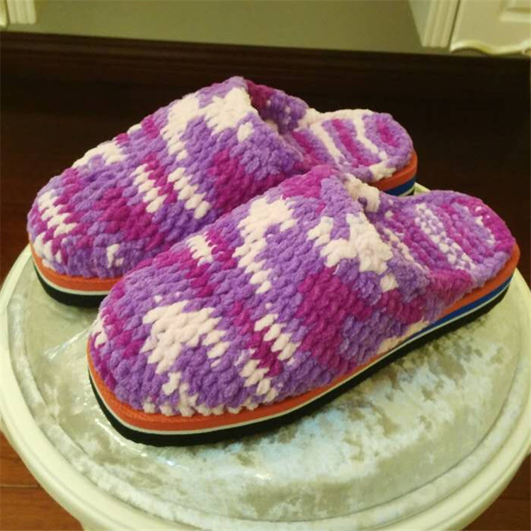 冬季毛线拖鞋钩织保暖防滑包头