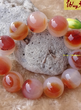 纯天然俏色玛瑙男士款大颗粒手串