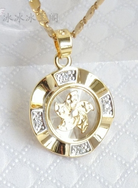 时来运转项链镀18K紫金香港招财