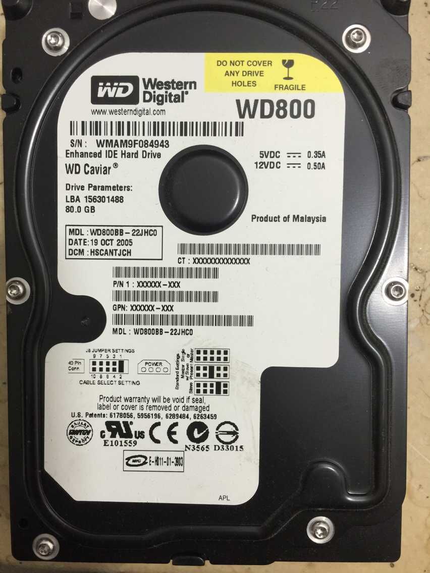 WD/Î÷²¿Êý¾Ý80G160,250,320 IDEÓ²Å̶þÊÖWD80G80²¢¿ÚÓ²ÅÌÏ£½ÝÂõÍØ