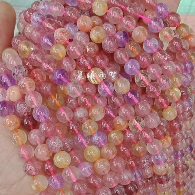 天然草莓晶散珠DIY材料配件