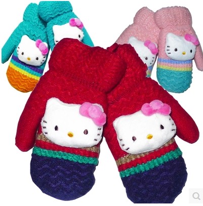 Gants pour fille HELLO KITTY en acrylique - Ref 2151330 Image 1