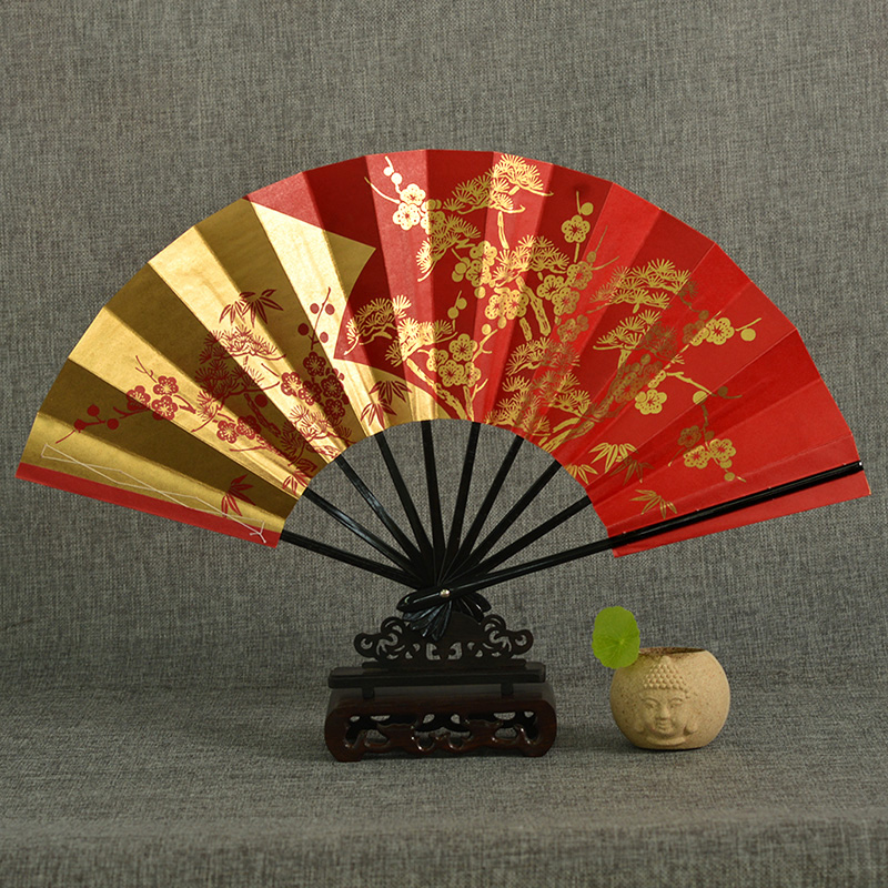 Arts Hall cosplay gold silk surface Japanese chopsticks Japanese fan and wind fan animation Zhou Bian bat double-sided folding