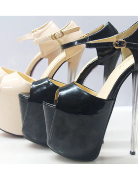 夏季新款超高细跟19cm恨天高夜店大码42 43码女鞋防水台中空凉鞋