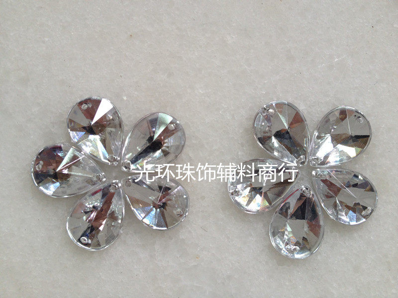 DIY钻石 8*13mm-20*30mm水滴卫星面双孔白色手缝钻 手工配件,饰品/流行首饰/时尚饰品新,其他DIY饰品配件,淘宝优惠券,粉丝福利购,淘宝优惠卷