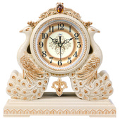 挂钟古典欧式 康巴丝 COMPAS 座钟静音客厅创意卧室床头石英钟