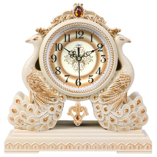 康巴丝(COMPAS) 挂钟古典欧式座钟静音客厅创意卧室床头石英钟