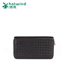 Hot men and Japanese and Korean knitting pattern bag men's soft leather zip around wallet men long wave 5113W5801