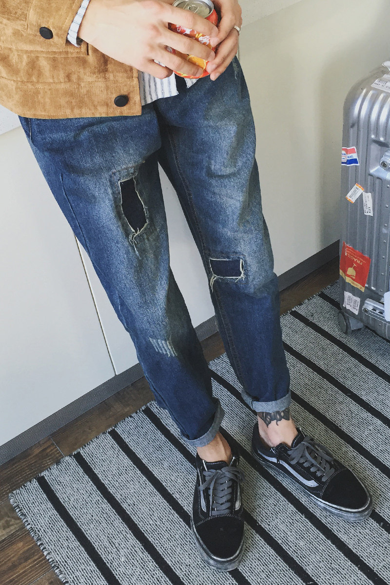 Jeans pour jeunesse droite en vrac en coton pour automne - Ref 1482872 Image 6