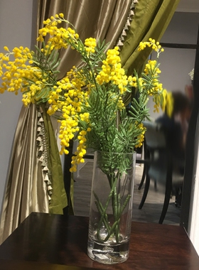 黄色客厅样板房会所仿真花