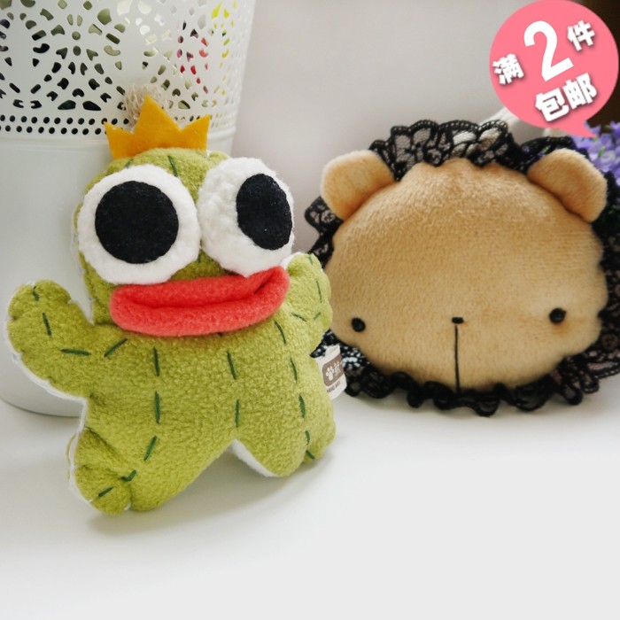 清仓仙人掌钥匙包  可爱抽拉式钥匙扣 女手工毛绒布艺卡通钥匙包