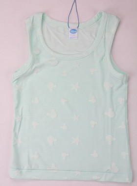 迪士尼少儿内衣专柜正品38115米奇纯莫代尔立体提花男童背心儿童