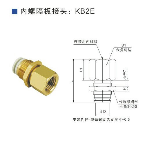 SMC型高品质KQ2E隔板内牙接头SKQ2E04-01 KQ2E06-02  KQ2E08-03