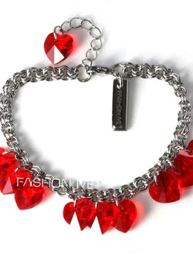 爱心日韩风闪亮多色饰品水晶手链