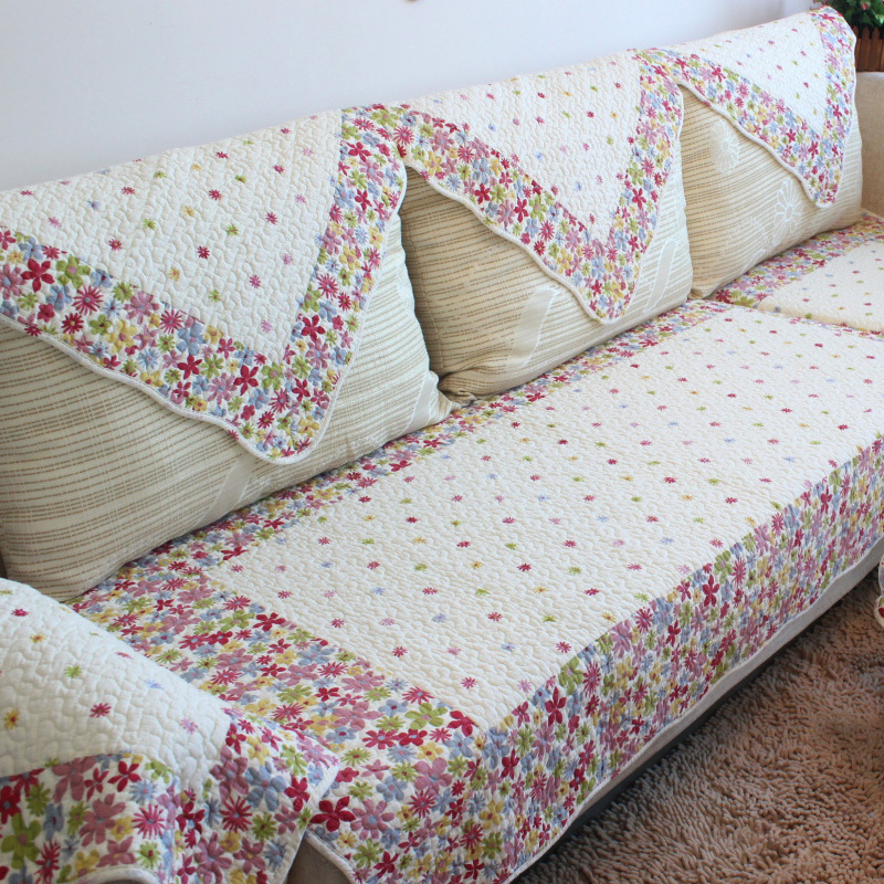 满天星田园全棉防滑皮沙发垫坐垫布艺沙发套沙发巾小碎花四季通用,居家布艺,沙发垫,淘宝优惠券,粉丝福利购,淘宝优惠卷