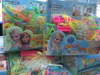 韩国frozen冰雪奇缘 儿童玩具手工制作橡胶发绳 手链 现货