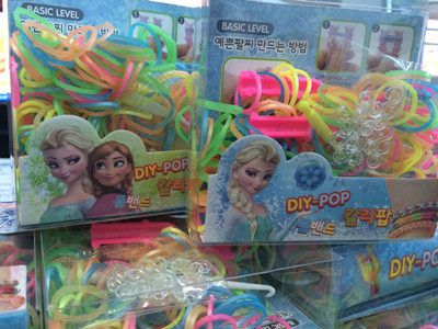 韩国frozen冰雪奇缘 儿童玩具手工制作橡胶发绳 手链 现货