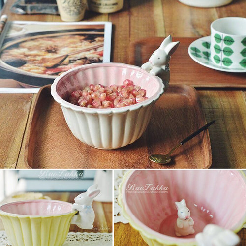 特惠陶瓷超萌礼物可爱碗中小兔