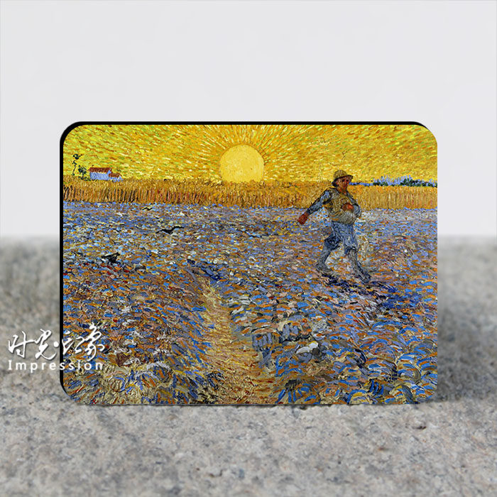 梵高油画夕阳下的播种者冰箱贴磁贴创意个性订制各种冰箱贴磁性贴