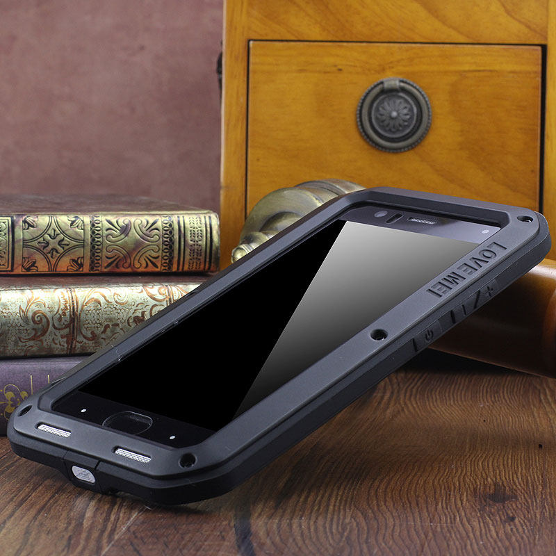 LOVE MEI Powerful Water Resistant Shockproof Dust/Dirt/Snow Proof Aluminum Metal Outdoor Heavy Duty Case Cover for Xiaomi Mi 6