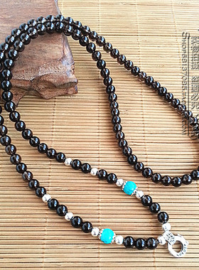 天然深色茶水晶毛衣项链S925泰银纯银泰国佛牌挂链可定制其他款式