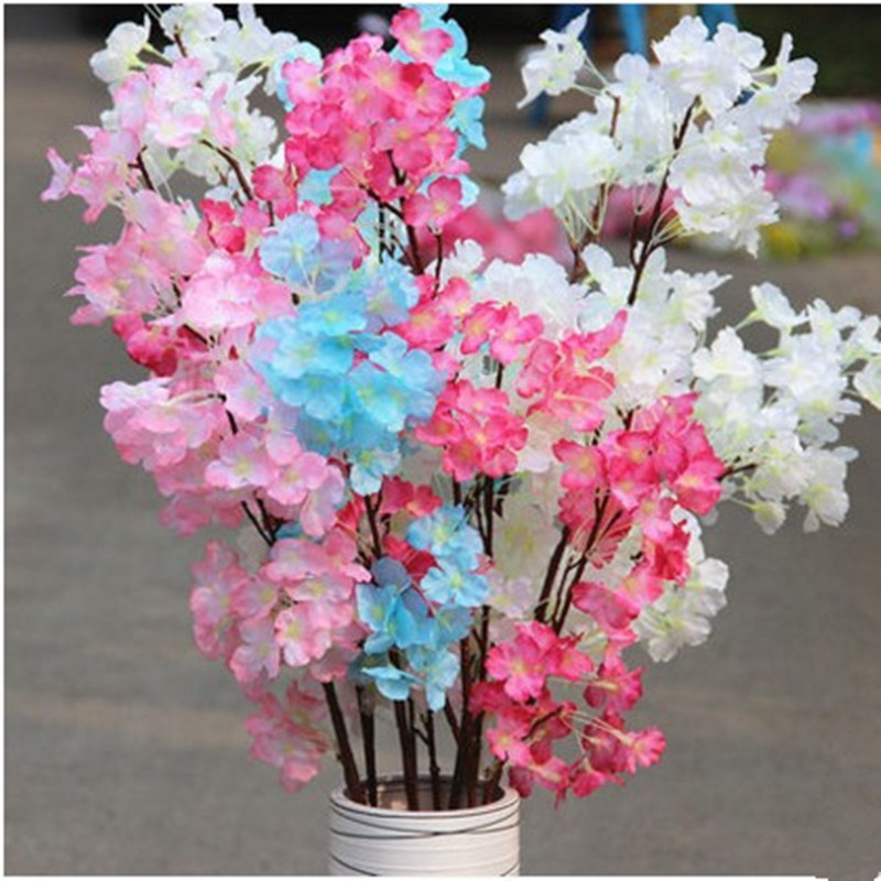 仿真樱花桃花梨花单枝假花大型落地装饰花客厅婚庆田园风插花